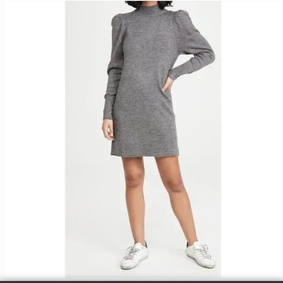 WAYF Lola Puff Sleeve Sweater Dress - Picture 1 of 6